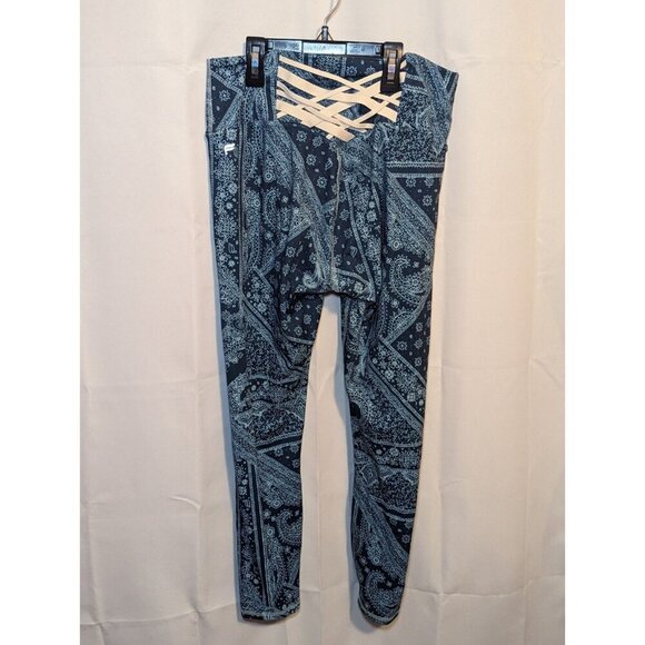 Fabletics women's Size Large Blue Nova Bandana High Waisted Legging And Bra - Picture 6 of 16